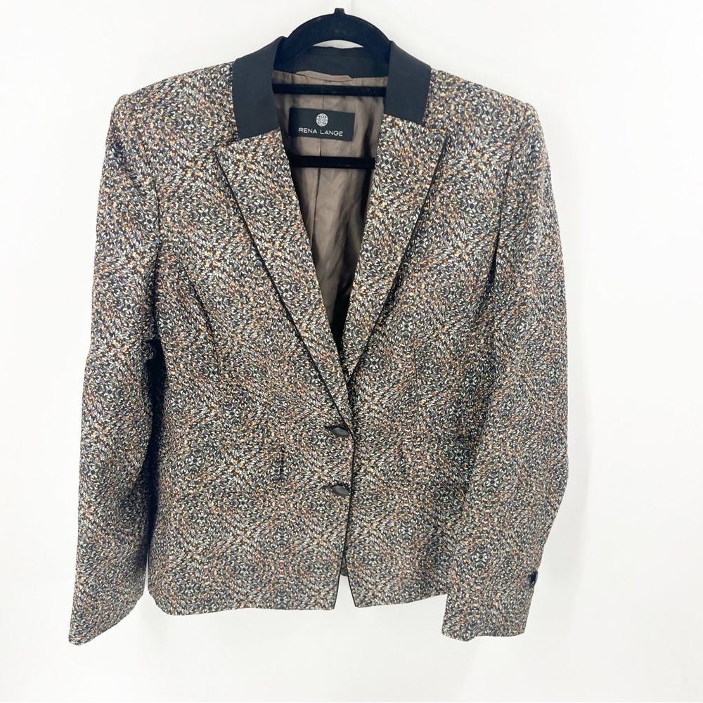 ✅ RENA LANGE BLAZER BLACK/BROWN SIZE 12